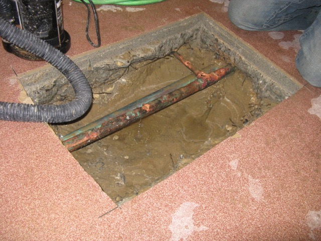 Pipework unprotected and leaking
